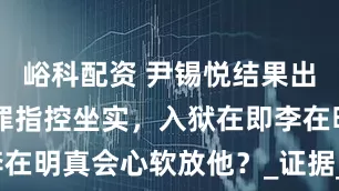 峪科配资 尹锡悦结果出炉！11项罪指控坐实，入狱在即李在明真会心软放他？_证据_行动_金建