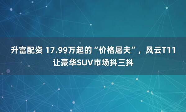 升富配资 17.99万起的“价格屠夫”，风云T11让豪华SUV市场抖三抖